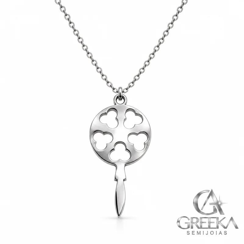 Corrente Greeka Corrente Floral em aço inox 304