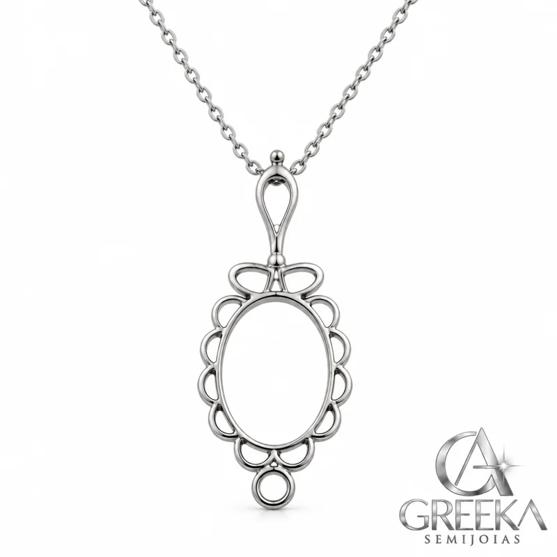Corrente Greeka Corrente Oval Ornamental em aço inox 304